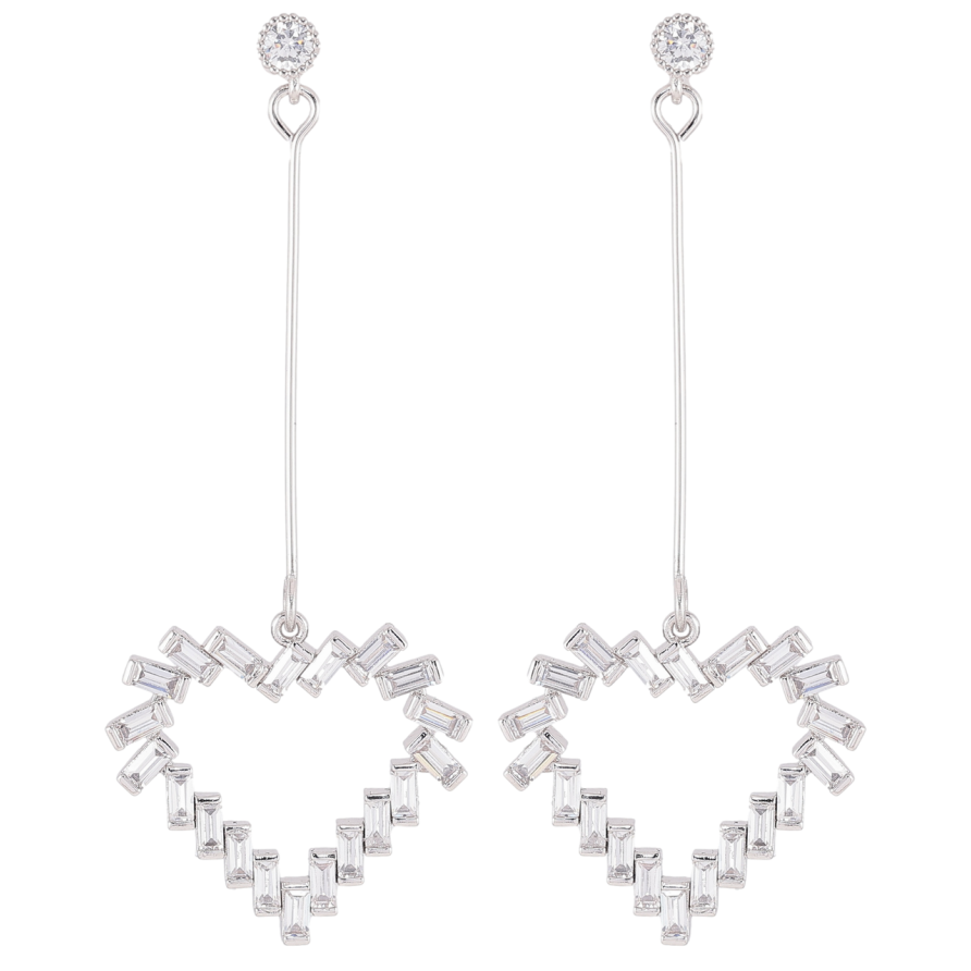 Сережки Xuping Родій пусети «Сердечка з цирконієм» фото №1 Сережки Xuping Родій пусети «Сердечка з цирконієм» фото №1