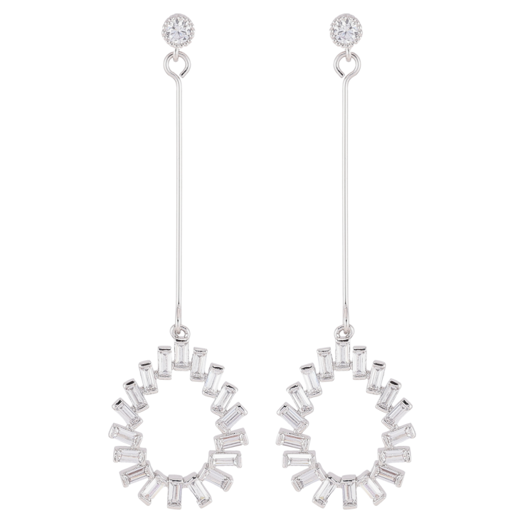 Серьги Xuping Родий пусеты Декоративные подвески с цирконием фото №9