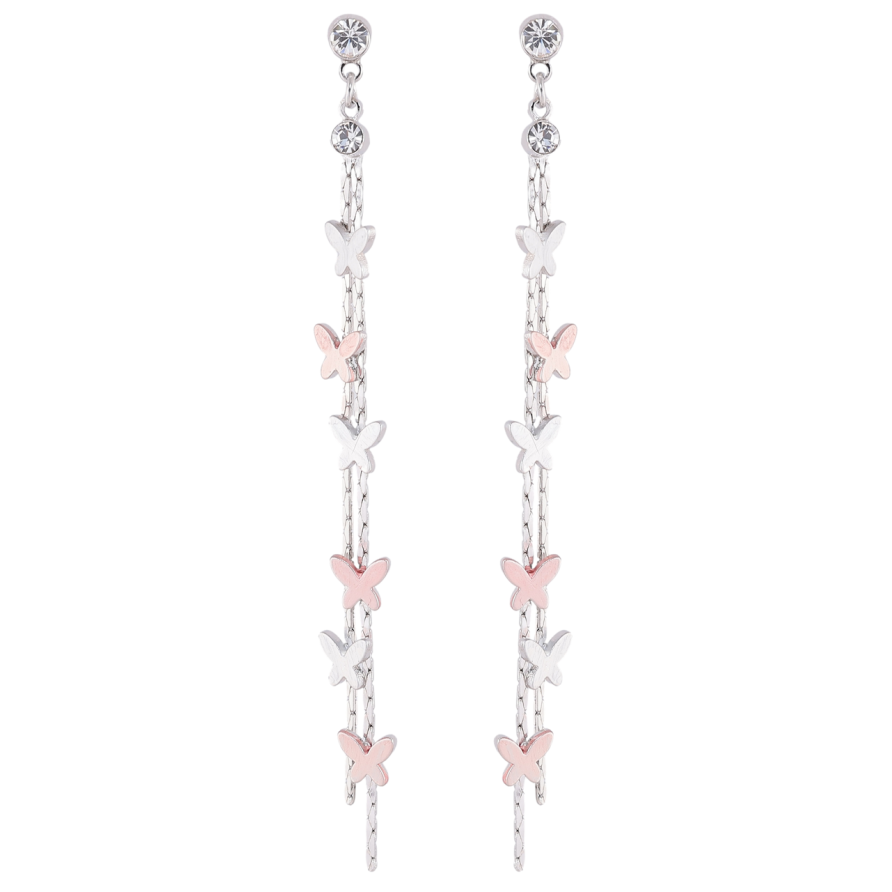 Сережки Xuping Родій пусети «Підвіски метелики з емаллю» фото №1 Сережки Xuping Родій пусети «Підвіски метелики з емаллю» фото №1