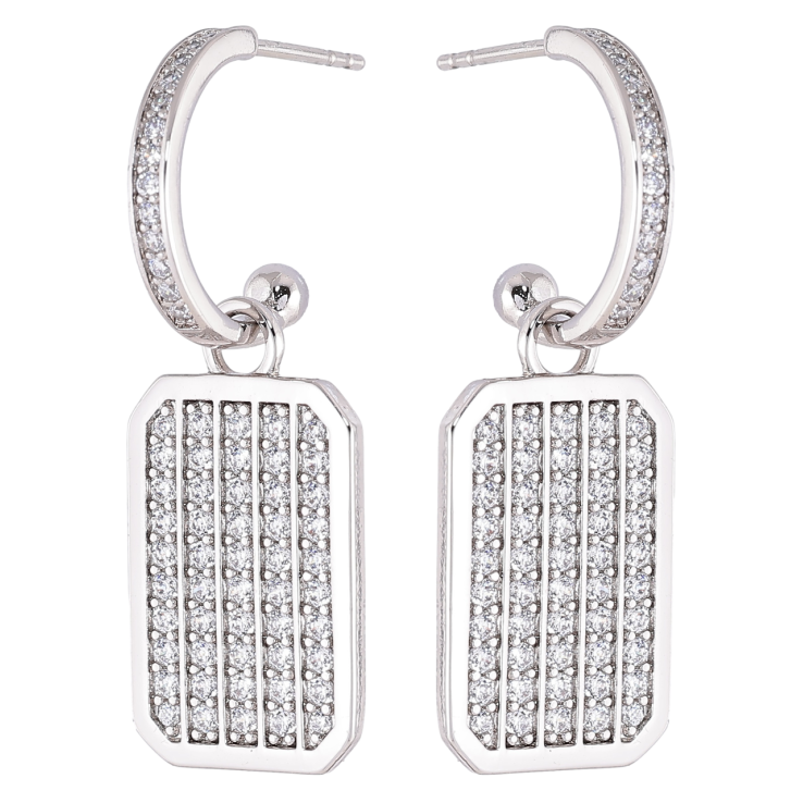 Серьги Xuping Родий пусеты Инкрустация цирконием 2 в 1 фото №6