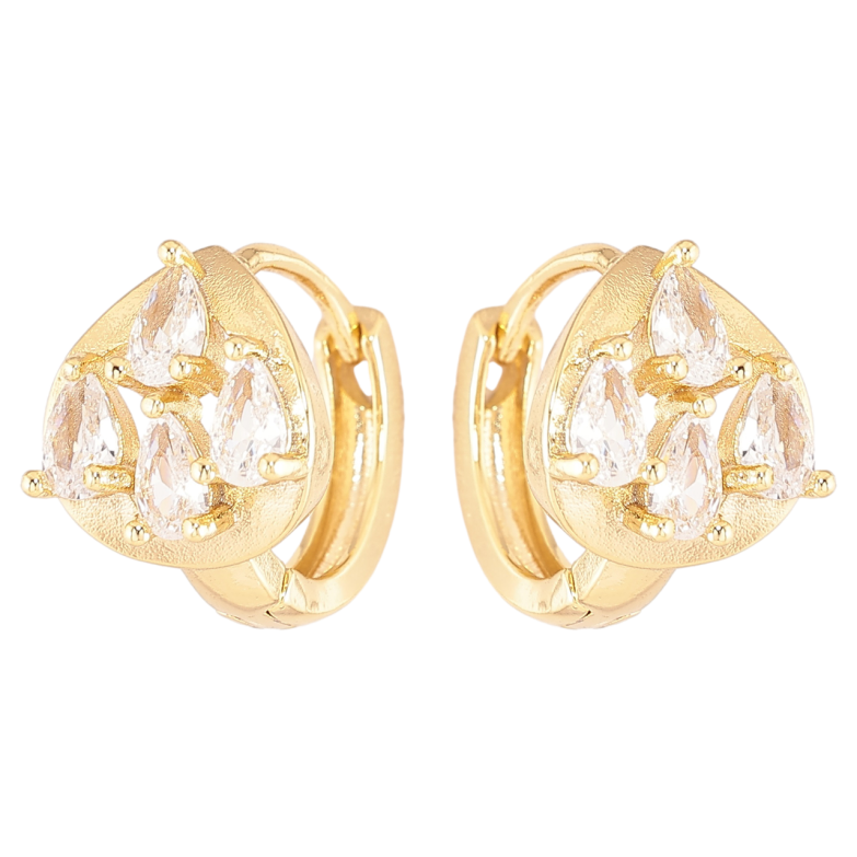 Сережки Xuping Позолота 14K колечка «Кришталеві крапельки» фото №1 Сережки Xuping Позолота 14K колечка «Кришталеві крапельки» фото №1