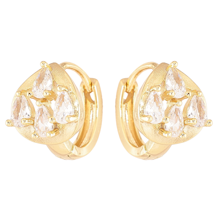 Сережки Xuping Позолота 14K колечка «Кришталеві крапельки» фото №1 Сережки Xuping Позолота 14K колечка «Кришталеві крапельки» фото №1