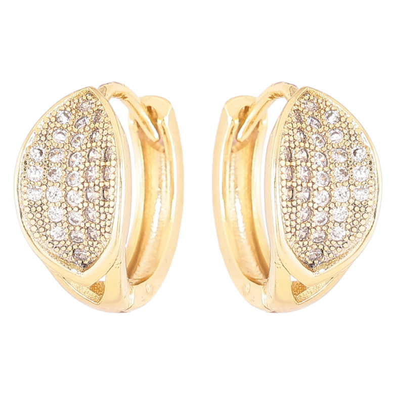 Серьги Xuping Позолота 14K колечки Инкрустация цирконием фото №1