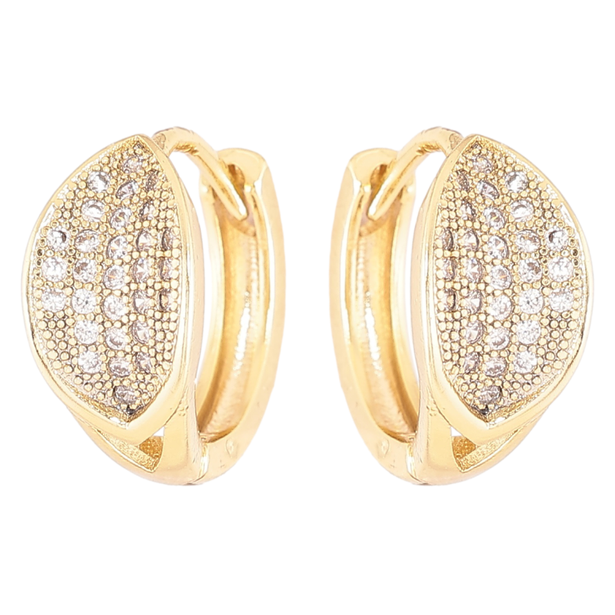 Сережки Xuping Позолота 14K колечка «Інкрустація цирконієм» фото №1 Сережки Xuping Позолота 14K колечка «Інкрустація цирконієм» фото №1