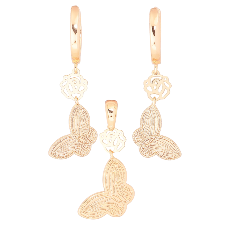 Набор Xuping Позолота 18K Серьги Кулон Подвески бабочки фото №1