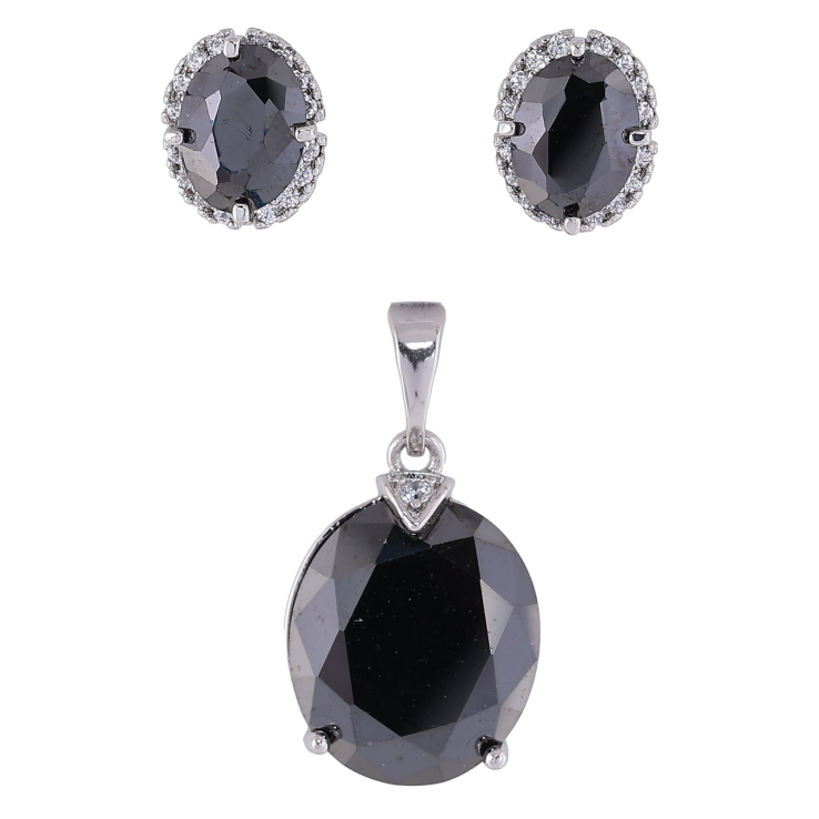 Набір Xuping Родій Сережки Кулон «Чорні фіаніти з цирконієм» фото №24