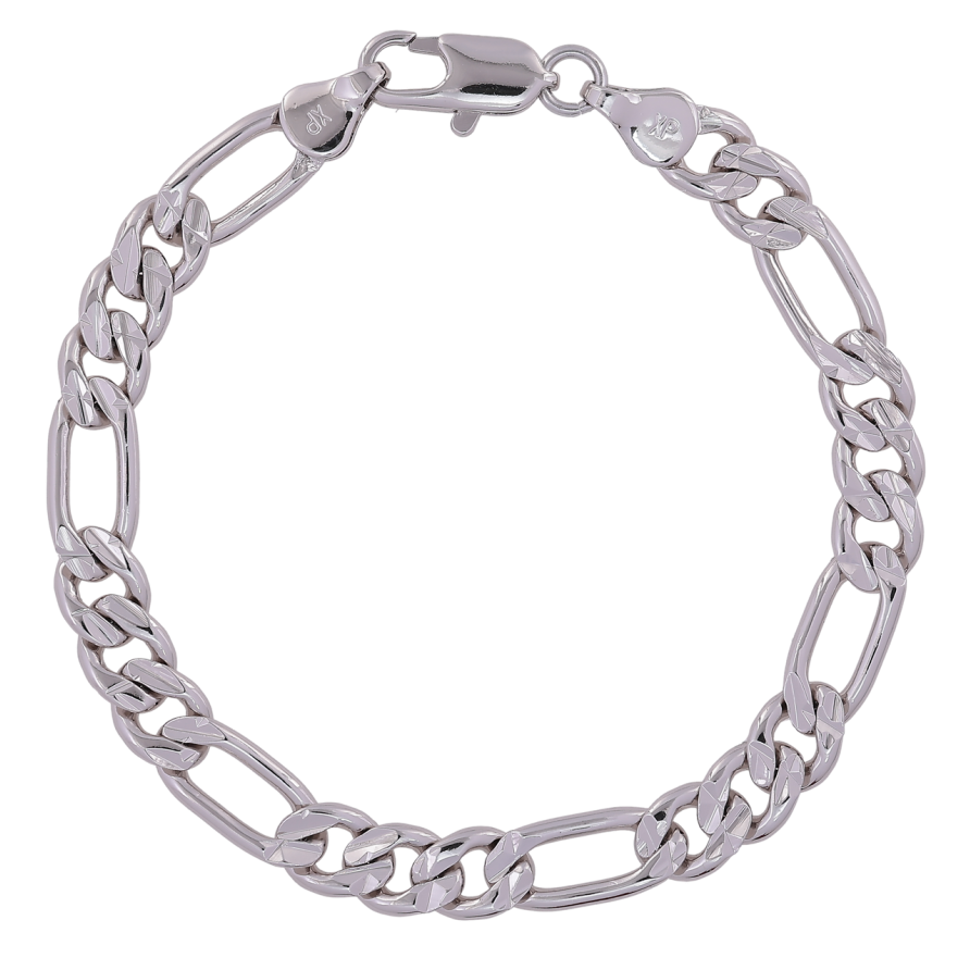 Браслет Xuping Родий Цепочка плетение Фигаро размер 18см х 6.5мм фото №1