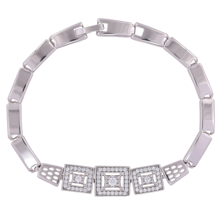 Браслет Xuping Родий Узор с цирконием размер 20см х 5мм фото №22