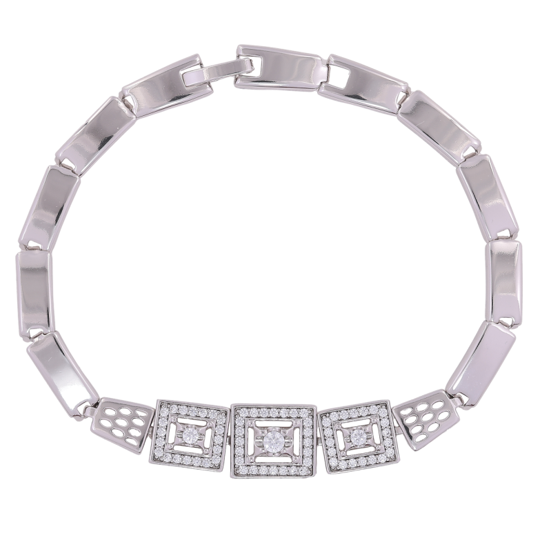 Браслет Xuping Родій «Узор с цирконием размер 20см х 5мм фото №1