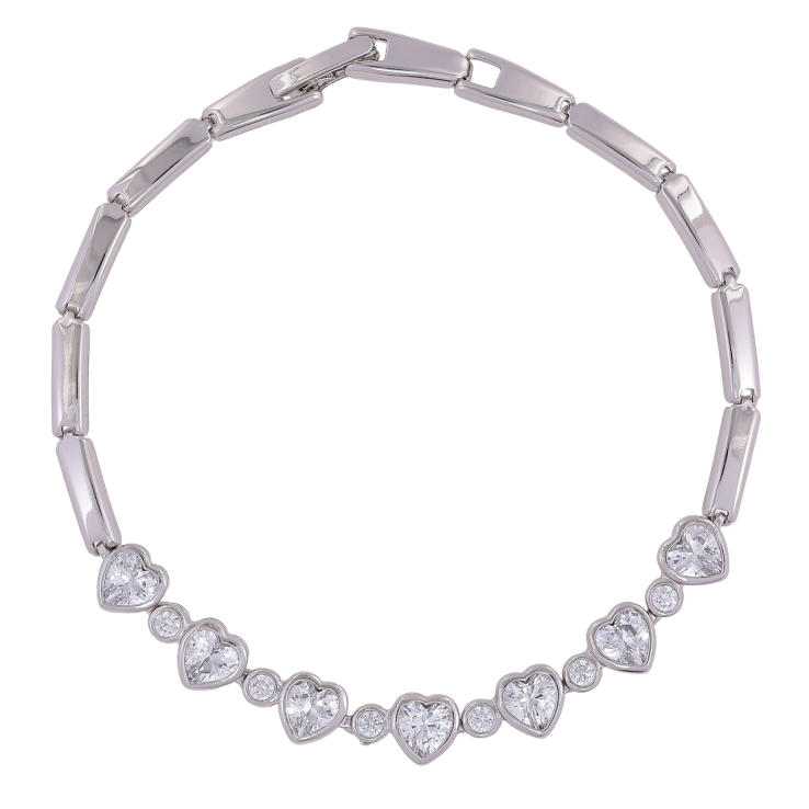 Браслет Xuping Родій «Кришталеві сердечка» розмір 19.5см х 3мм фото №15 Браслет Xuping Родій «Кришталеві сердечка» розмір 19.5см х 3мм фото №15
