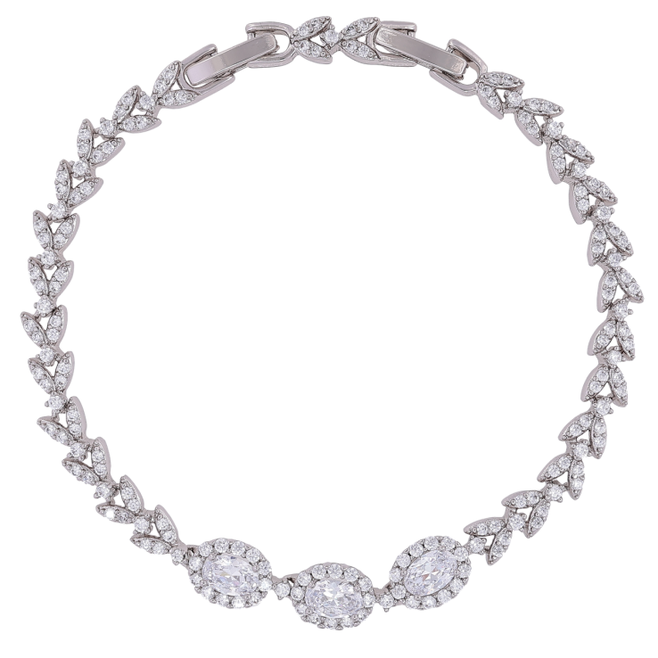 Браслет Xuping Родий Узор с инкрустацией цирконием размер с доп. замком 17,19см х 4мм фото №23