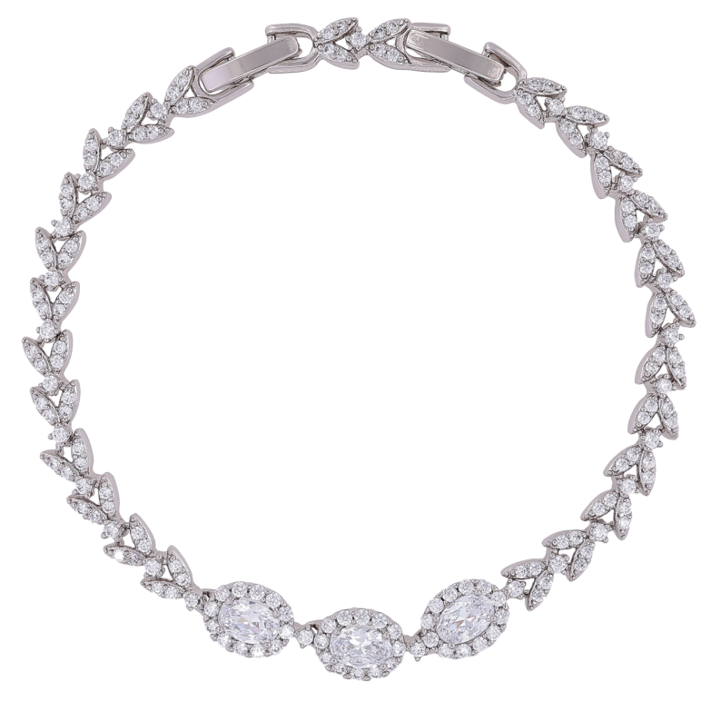 Браслет Xuping Родій «Візерунок з інкрустацією цирконієм» розмір з доп. замком 17,19см х 4мм фото №2 Браслет Xuping Родій «Візерунок з інкрустацією цирконієм» розмір з доп. замком 17,19см х 4мм фото №2