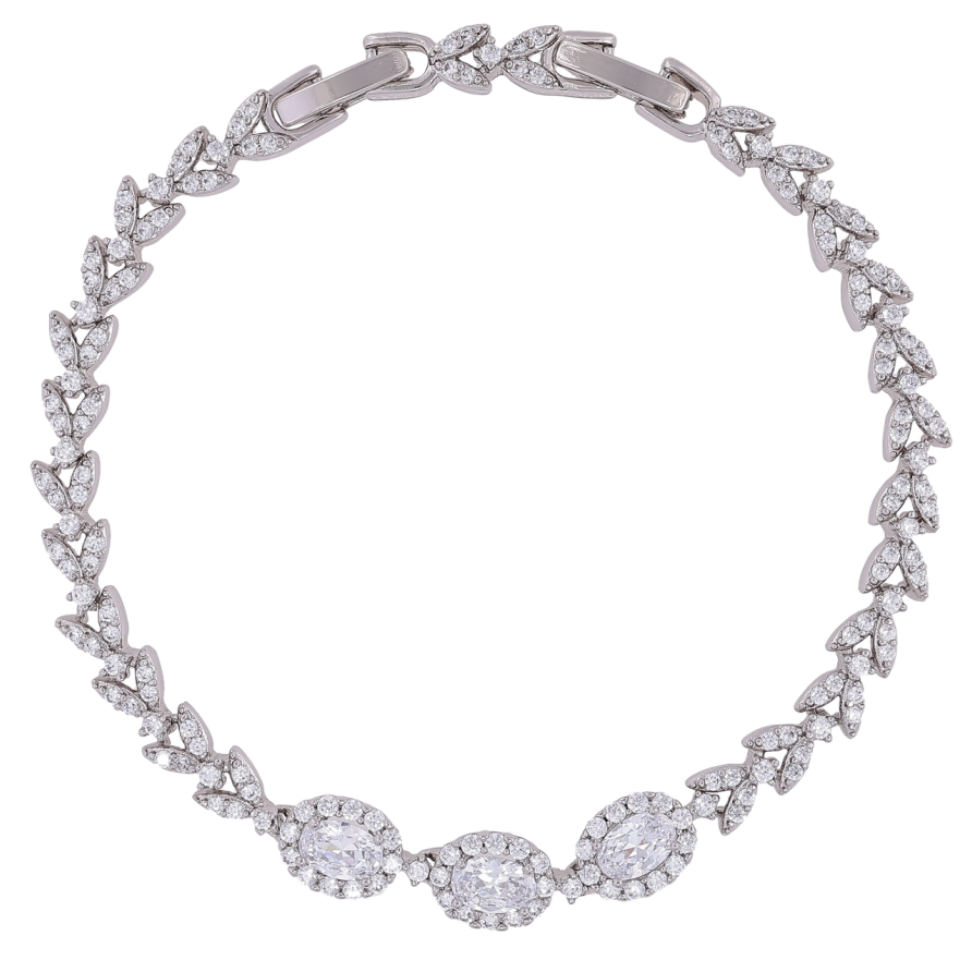 Браслет Xuping Родій «Візерунок з інкрустацією цирконієм» розмір з доп. замком 17,19см х 4мм фото №1 Браслет Xuping Родій «Візерунок з інкрустацією цирконієм» розмір з доп. замком 17,19см х 4мм фото №1