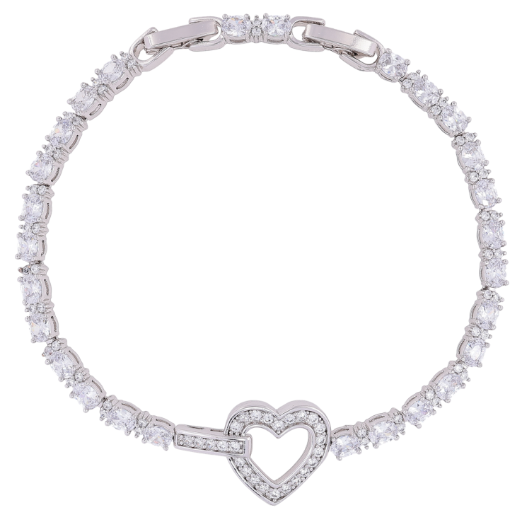 Браслет Xuping Родій «Кришталева доріжка з сердечком» розмір з доп. замком 17,19см х 3мм фото №13 Браслет Xuping Родій «Кришталева доріжка з сердечком» розмір з доп. замком 17,19см х 3мм фото №13