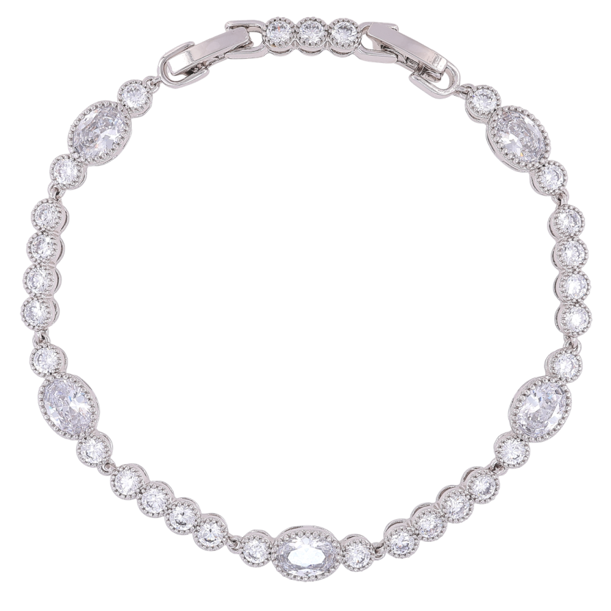 Браслет Xuping Родий Дорожка циркония размер с доп. замком 17.5,19.5см х 4-6мм фото №1