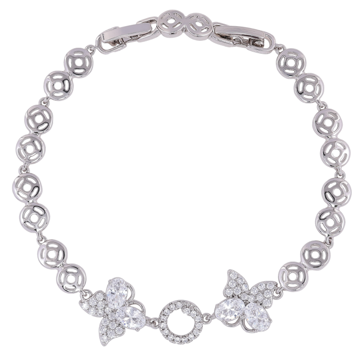 Браслет Xuping Родій «Метелики з цирконієм» розмір з доп. замком 17.5,19.5см х 6мм фото №6 Браслет Xuping Родій «Метелики з цирконієм» розмір з доп. замком 17.5,19.5см х 6мм фото №6