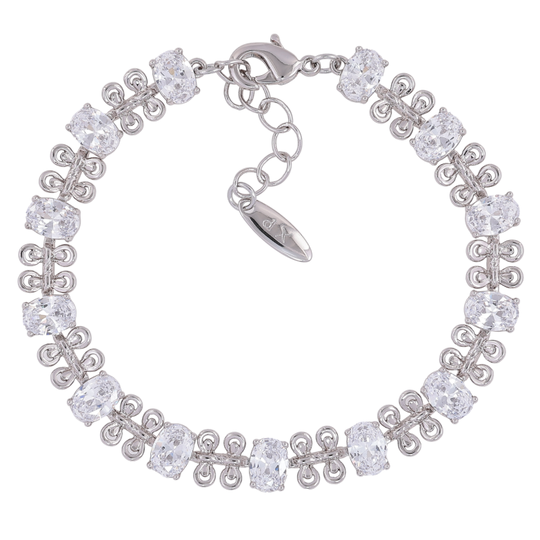 Браслет Xuping Родій «Декоративний візерунок з цирконієм» розмір з доп. ланцюжком 18-20.5см х 7мм фото №1