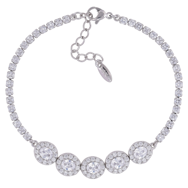 Браслет Xuping Родій «Інкрустація цирконієм» розмір з доп. ланцюжком 18-21см х 3мм фото №25 Браслет Xuping Родій «Інкрустація цирконієм» розмір з доп. ланцюжком 18-21см х 3мм фото №25