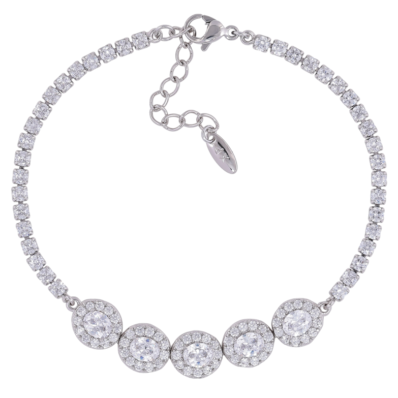 Браслет Xuping Родій «Інкрустація цирконієм» розмір з доп. ланцюжком 18-21см х 3мм фото №1