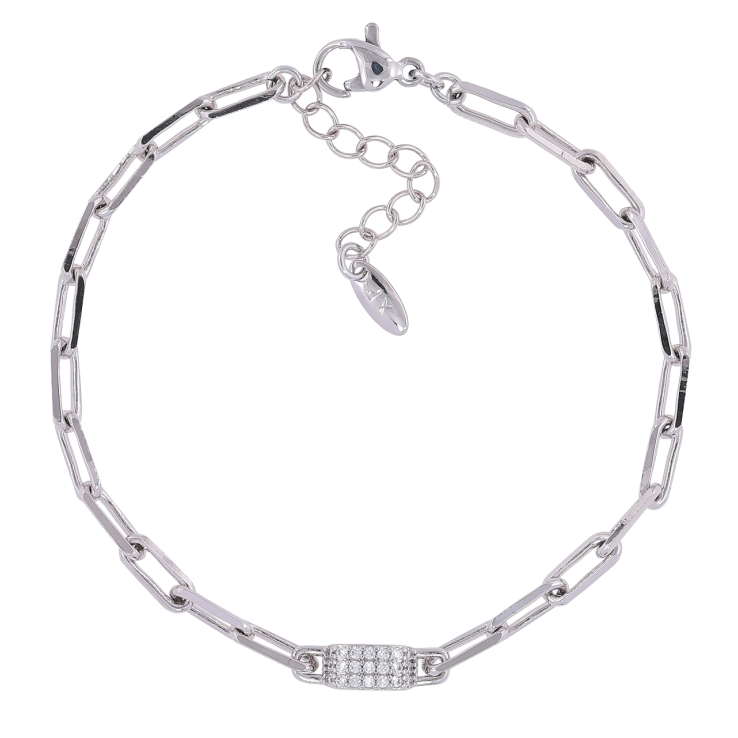 Браслет Xuping Родий Якорная цепочка с вставкой размер с доп. цепочкой 17.5-20.5см х 3мм фото №16