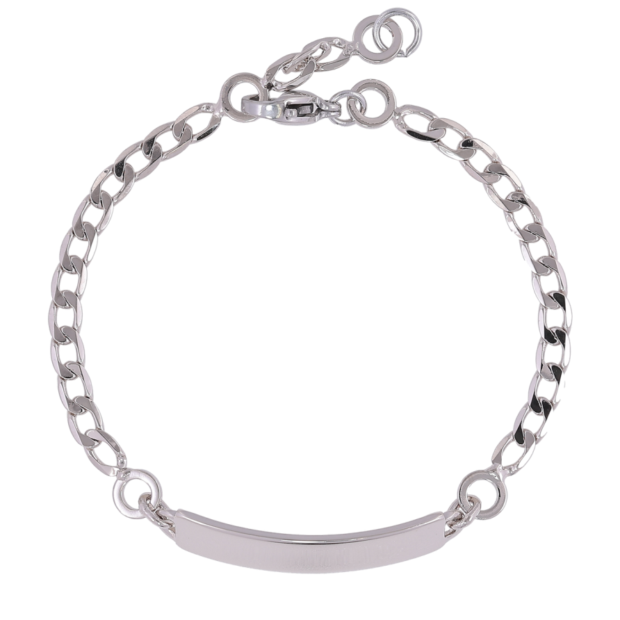 Браслет Xuping Родий Цепочка с вставкой пластина размер с доп. звеном 15,17см х 3мм фото №1