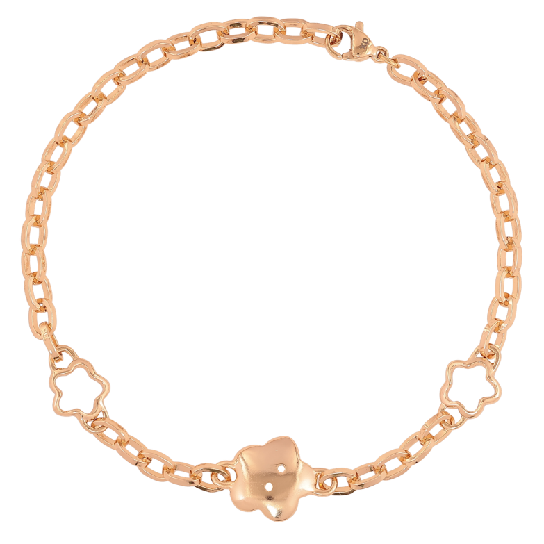 Браслет Xuping Позолота 18K на ногу Якорная цепочка с вставками цветочки размер 23см х 4.5мм фото №1 Браслет Xuping Позолота 18K на ногу Якорная цепочка с вставками цветочки размер 23см х 4.5мм фото №1