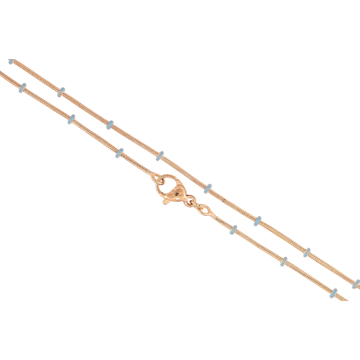 Цепочка Xuping Позолота 18K Плетение Ювелирный шнур с голубыми бусинами длинна 45см х 1мм фото №3