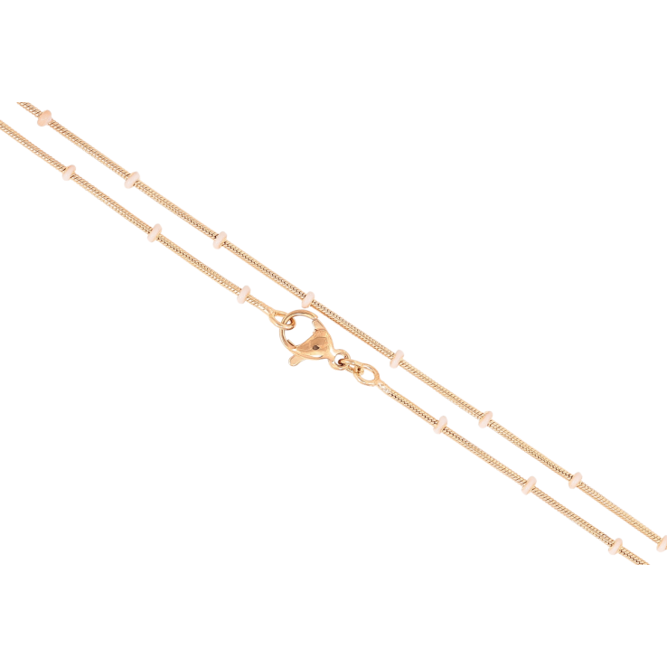 Цепочка Xuping Позолота 18K Плетение Ювелирный шнур с белыми бусинами длинна 45см х 1мм фото №17