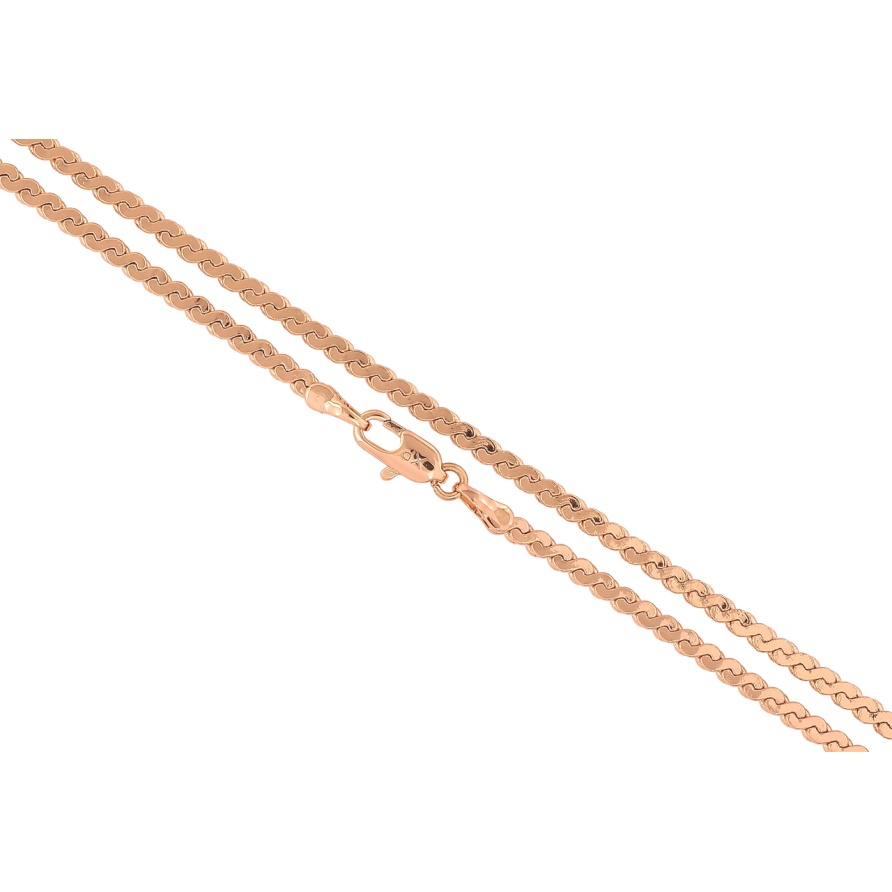 Цепочка Xuping Позолота 18K Плетение Серпантин длинна 45см х 2.5мм фото №1