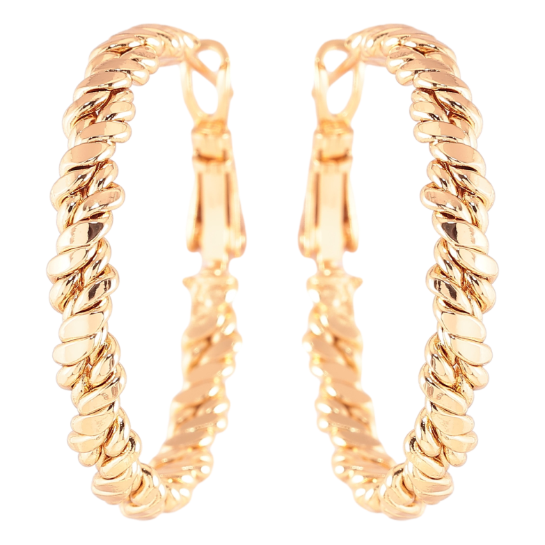 Серьги Xuping Позолота 18K кольца (конго) Декоративный узор ø 3см фото №1 Серьги Xuping Позолота 18K кольца (конго) Декоративный узор ø 3см фото №1