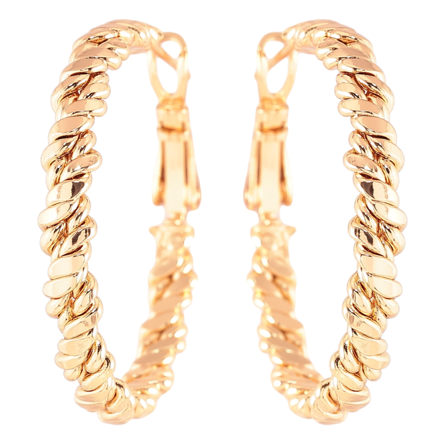 Серьги Xuping Позолота 18K кольца (конго) Декоративный узор ø 3см фото №1