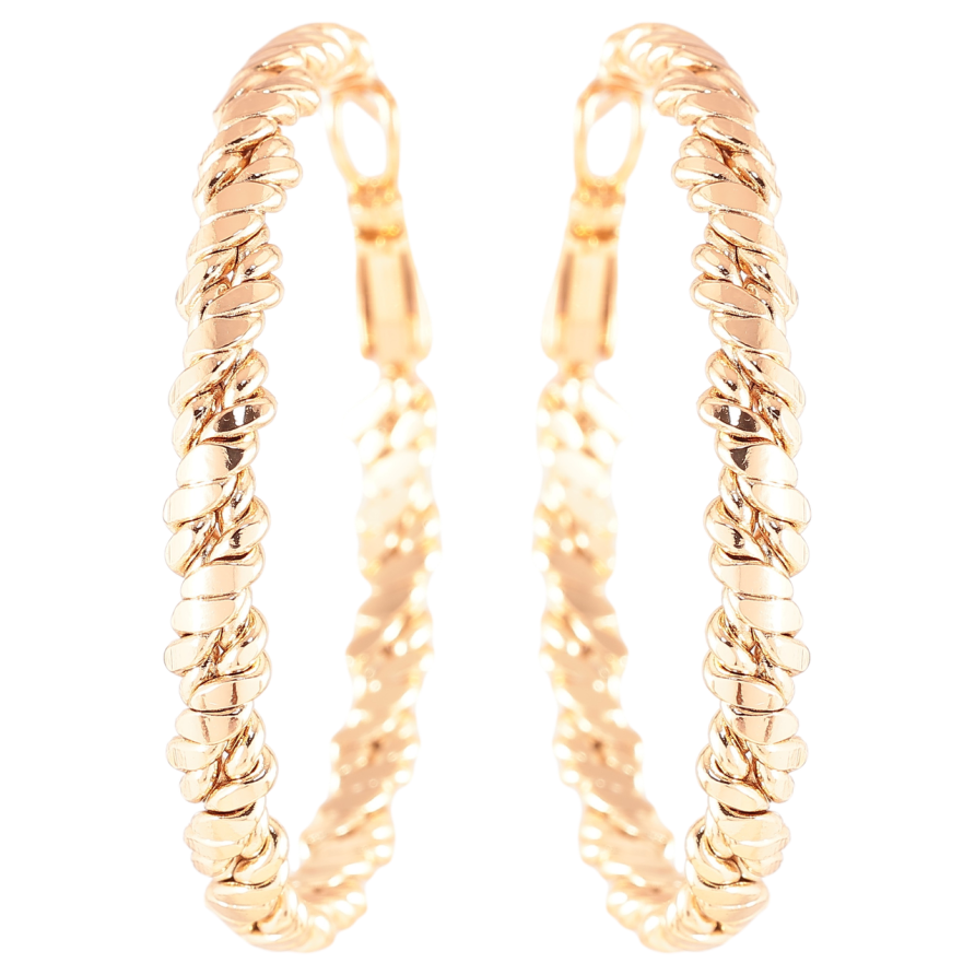 Серьги Xuping Позолота 18K кольца (конго) Декоративный узор ø 4см фото №1 Серьги Xuping Позолота 18K кольца (конго) Декоративный узор ø 4см фото №1