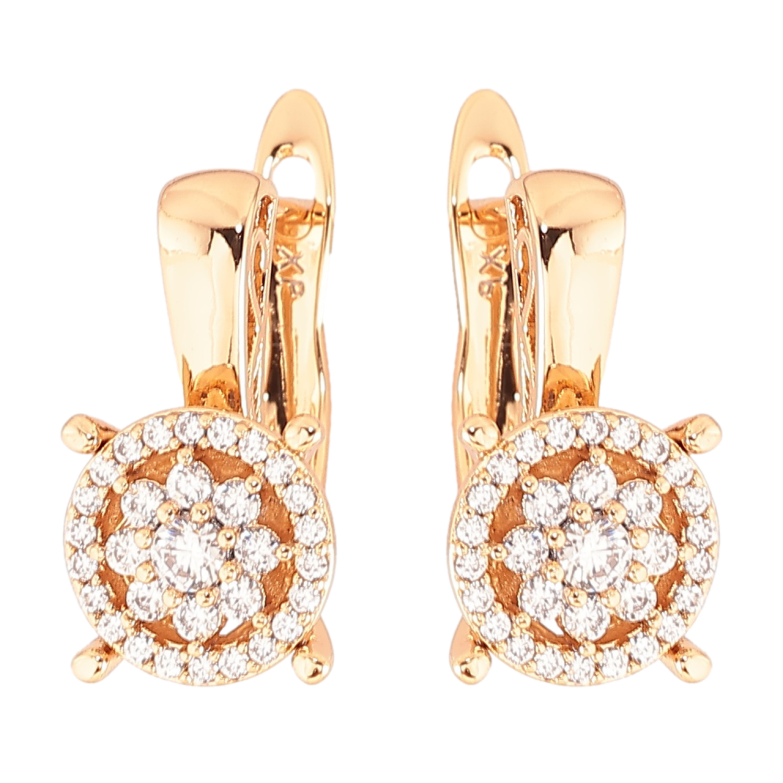 Серьги Xuping Позолота 18K английский замок Узор с инкрустацией цирконием фото №1 Серьги Xuping Позолота 18K английский замок Узор с инкрустацией цирконием фото №1