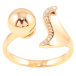 Кольцо Xuping Позолота 18K Узор с цирконием и шариком фото №1