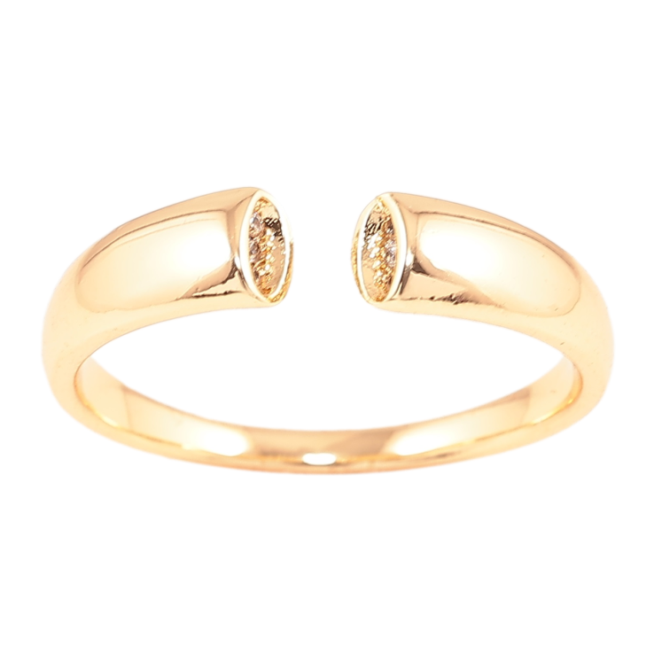 Каблучка Xuping Позолота 18K «Роз'ємна шинка з цирконієм» фото №4 Каблучка Xuping Позолота 18K «Роз'ємна шинка з цирконієм» фото №4