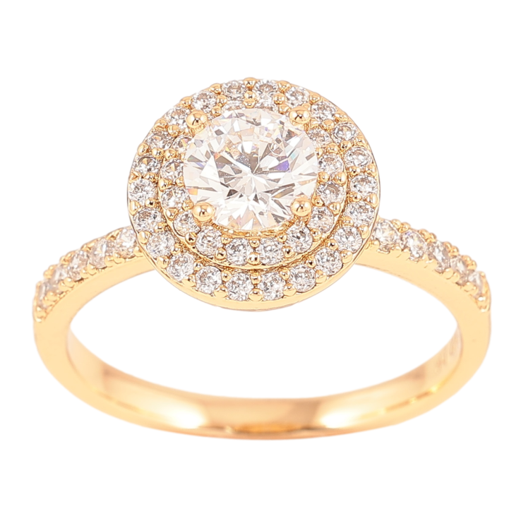 Кольцо Xuping Позолота 18K Инкрустация цирконием фото №4