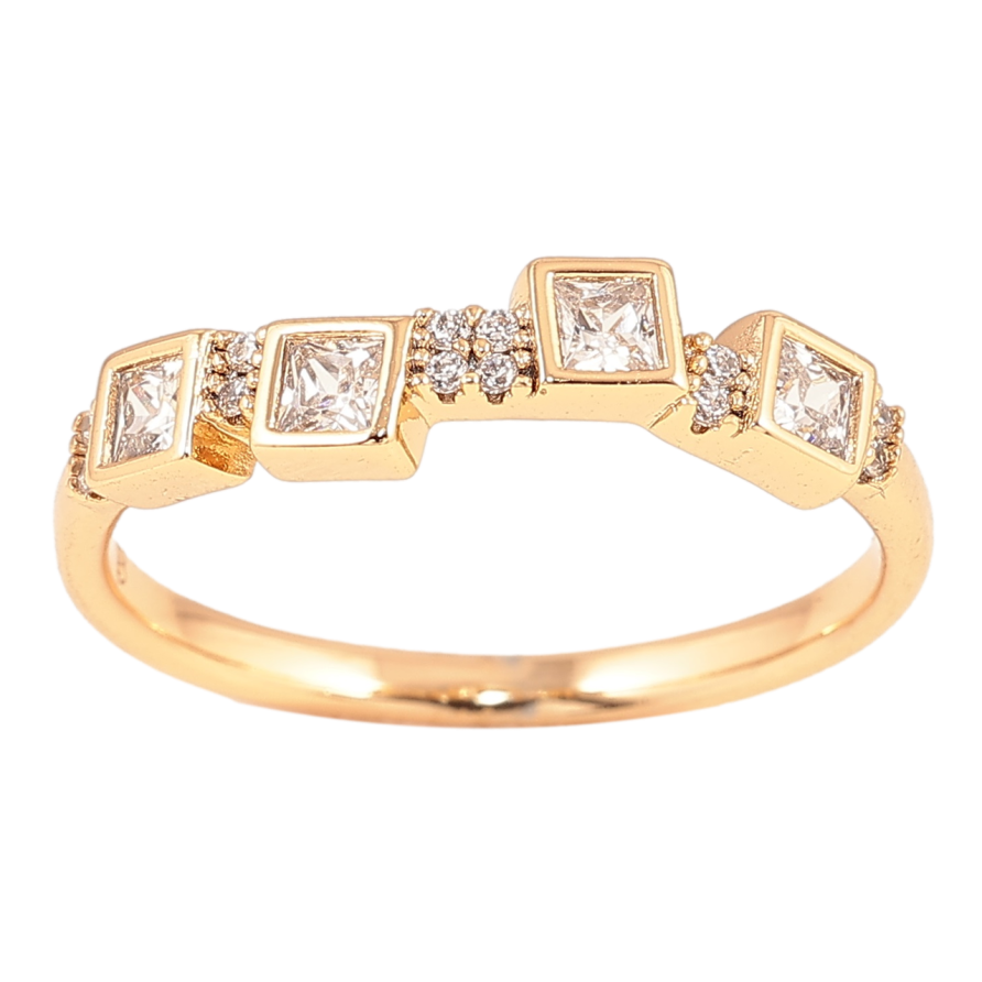 Кольцо Xuping Позолота 18K Кристальная дорожка фото №1 Кольцо Xuping Позолота 18K Кристальная дорожка фото №1