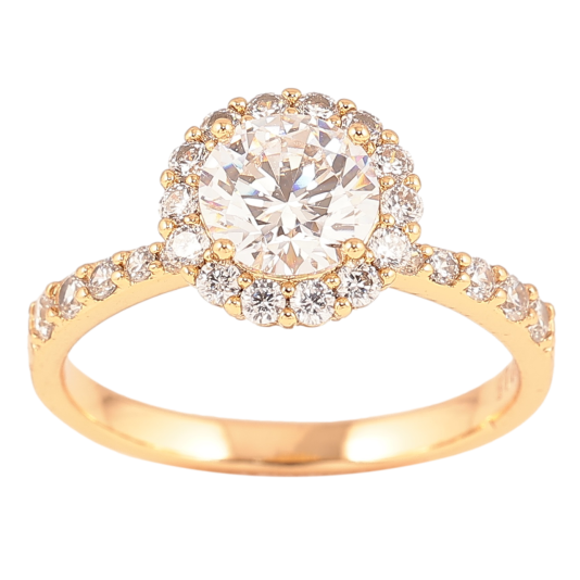 Кольцо Xuping Позолота 18K Фианит в обрамлении циркония фото №1