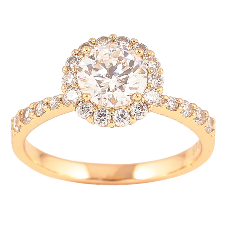 Кольцо Xuping Позолота 18K Фианит в обрамлении циркония фото №7 Кольцо Xuping Позолота 18K Фианит в обрамлении циркония фото №7