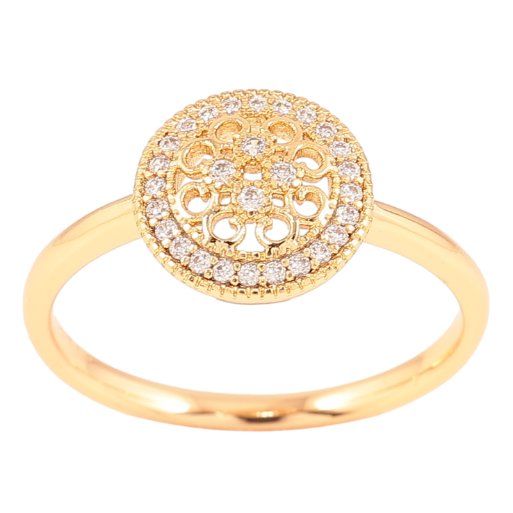 Каблучка Xuping Позолота 18K «Ажурне коло з цирконієм» фото №8 Каблучка Xuping Позолота 18K «Ажурне коло з цирконієм» фото №8