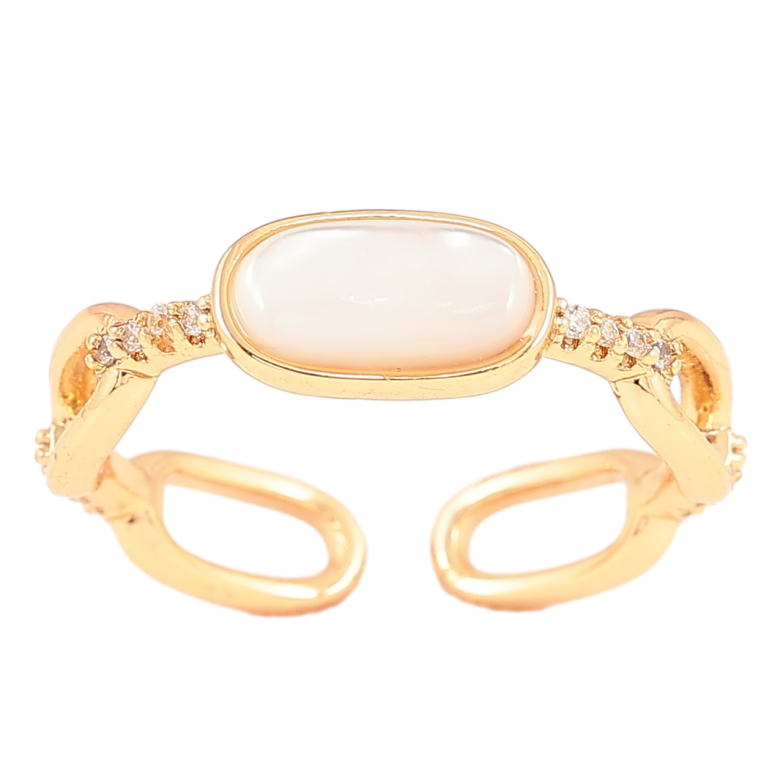 Кольцо Xuping Позолота 18K Узор с перламутровой вставкой фото №1 Кольцо Xuping Позолота 18K Узор с перламутровой вставкой фото №1