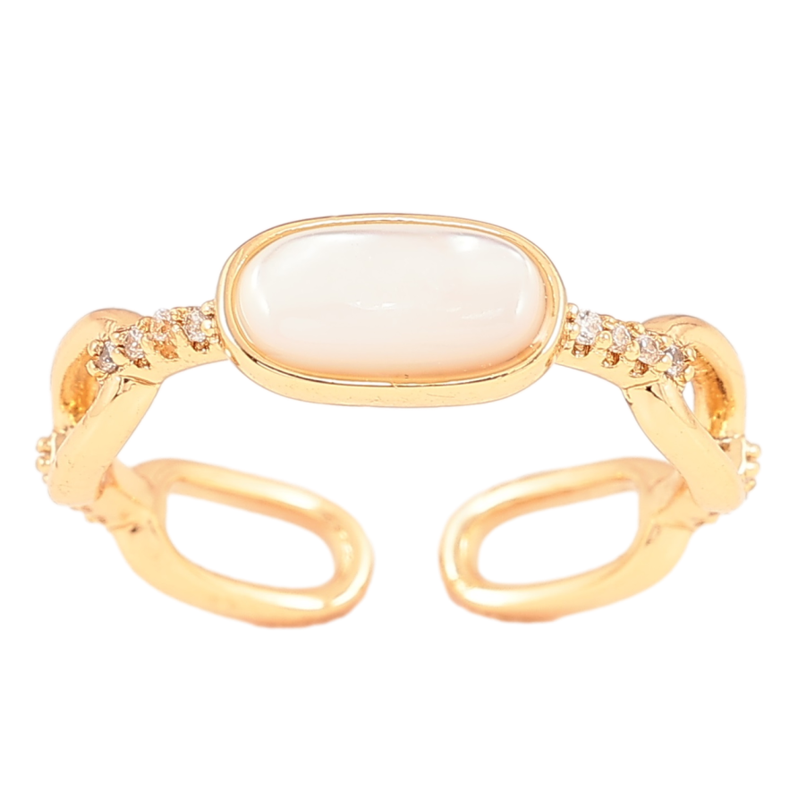 Кольцо Xuping Позолота 18K Узор с перламутровой вставкой фото №1 Кольцо Xuping Позолота 18K Узор с перламутровой вставкой фото №1