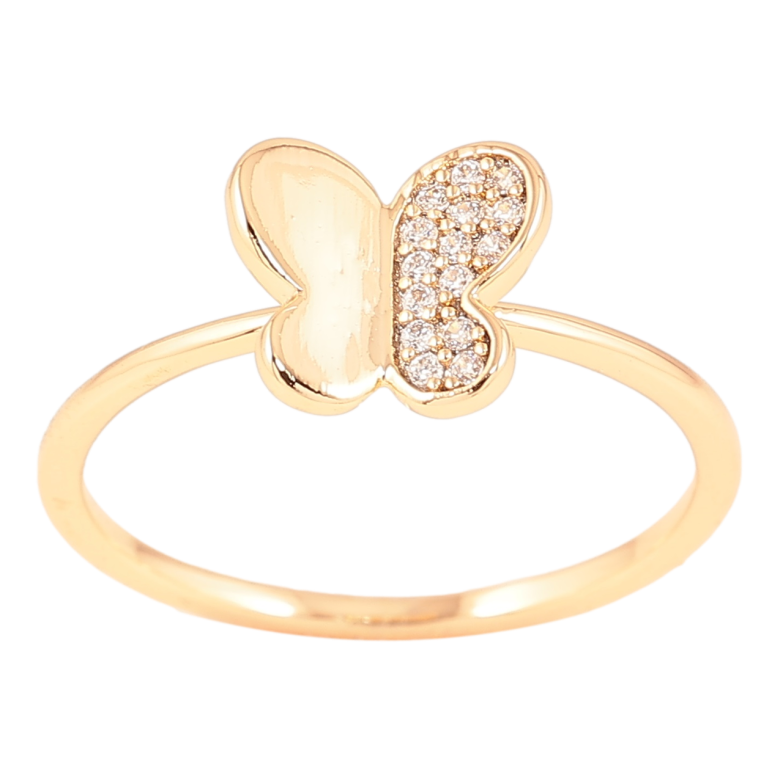 Каблучка Xuping Позолота 18K «Метелик з цирконієм» фото №1