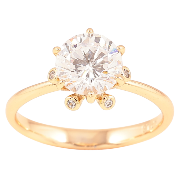 Кольцо Xuping Позолота 18K Фианит в декоративной оправе фото №15