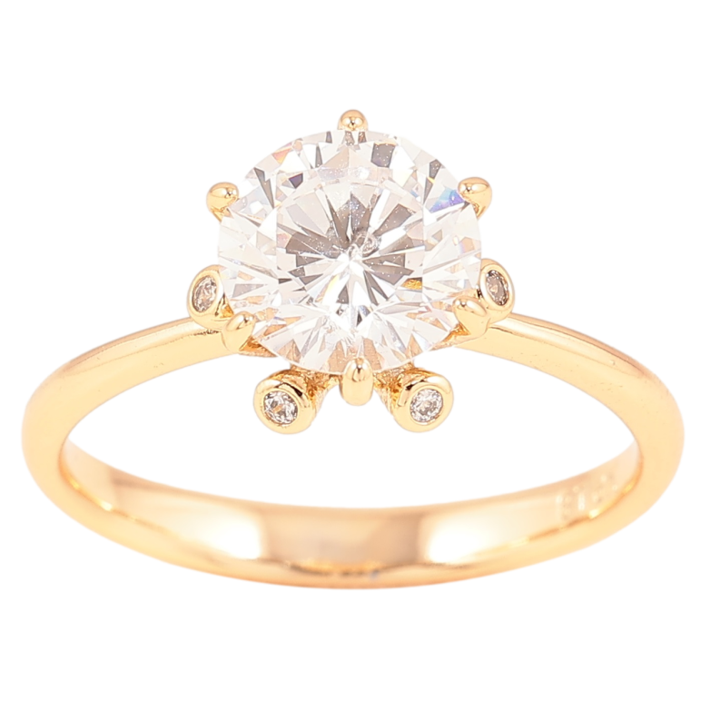 Каблучка Xuping Позолота 18K «Фіаніт у декоративній оправі» фото №1