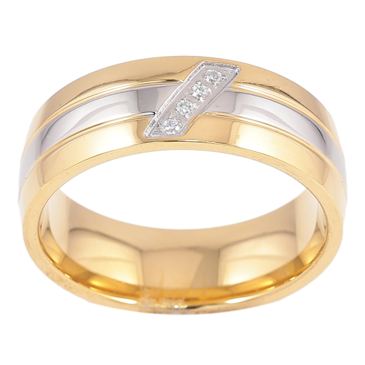 Каблучка Xuping TTM Stainless Steel Колір 14К + Родій «Доріжка цирконію, шир. 7мм» фото №22