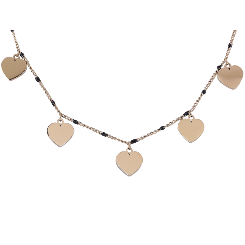 Підвіска на ланцюжку Xuping ТТМ Stainless Steel колір 14К «Сердечка» дл. 42-47см х 1.5мм фото №1