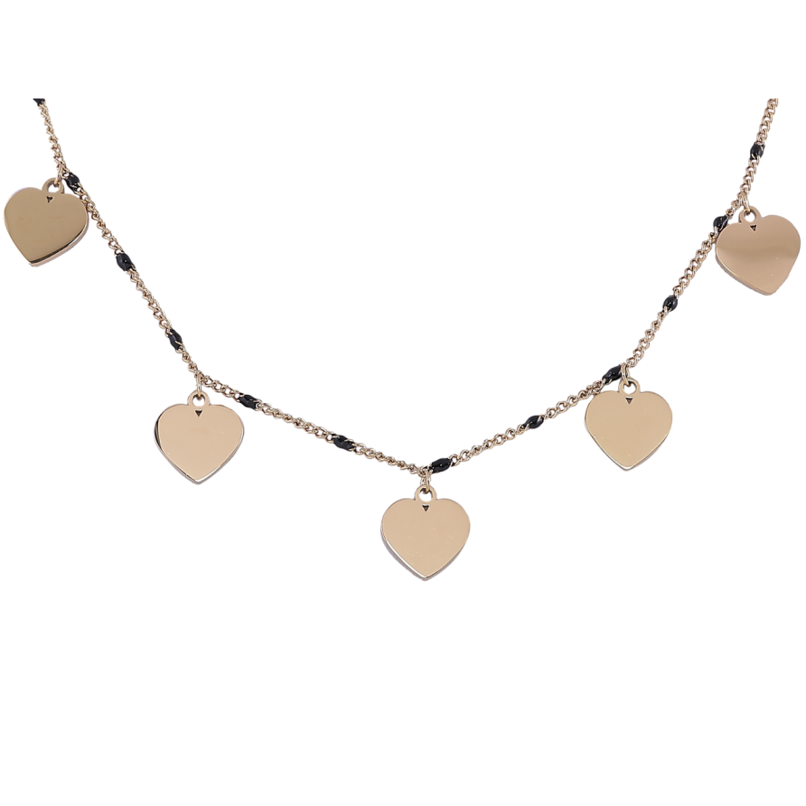 Підвіска на ланцюжку Xuping ТТМ Stainless Steel колір 14К «Сердечка» дл. 42-47см х 1.5мм фото №1