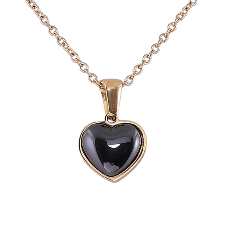 Підвіска на ланцюжку Xuping ТТМ Stainless Steel колір 14К «Чорне керамічне сердечко» дл. 44-48см х 2мм фото №17