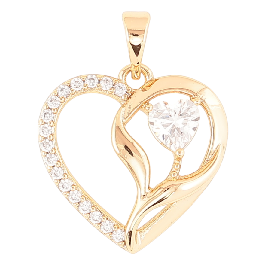 Кулон Xuping Позолота 18K «Серце з цирконієм» для ланцюжка до 5мм фото №1
